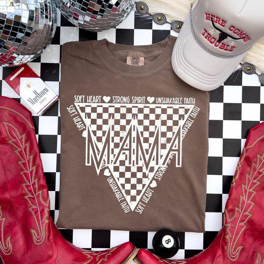 Checkered Mama Triangle DTF Transfers - THIS IS NOT A SHIRT