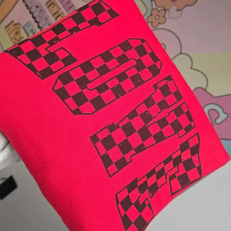 Checkered Print Love Cozy Valentines Day Sweatshirt T-Shirts, Hoodie | DripVista.com