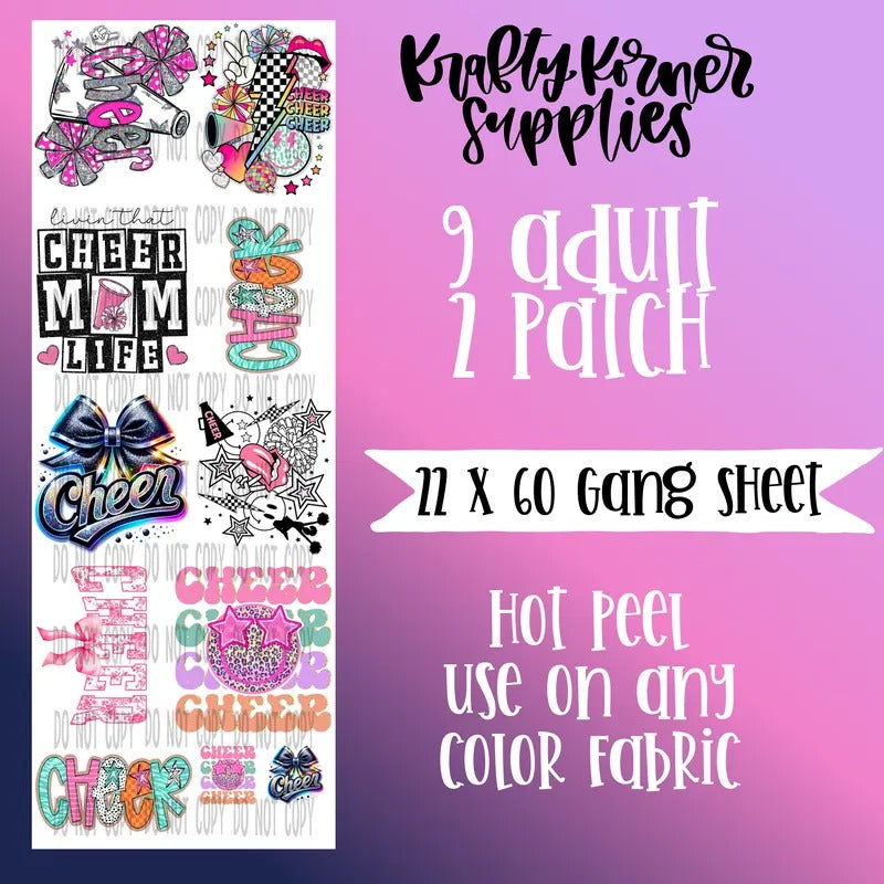 Cheer DTF Transfer Gang Sheet, 22 x 60