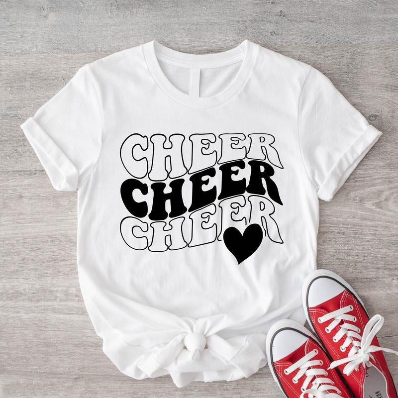 Cheer Shirt, Cheerleading T-Shirt, Matching Cheer Squad Tee, Sport Team Support Tee, Cheerleader Tee, Cheer Mom Gift Shirt.