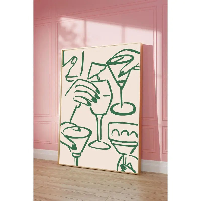 Cheers Print: Stylish BB Cart Wall Decor & Printable Art BB Cart Accessories & Wine Digital Poster T-Shirts, Hoodie,...