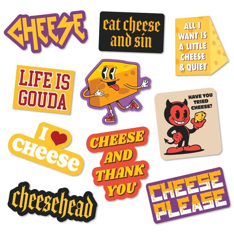 Cheese Stickers Extra Large Stickers for Adults Funny Adhesives with Memes Sarcastic  Funny Food  Multi T-Shirts, Hoodie,...