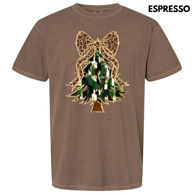 Cheetah Bow Brushstroke Tree Comfort Colors T-Shirt 'NLB'