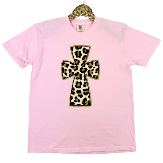 Cheetah CROSS Chenille Patch Comfort Colors T-Shirt