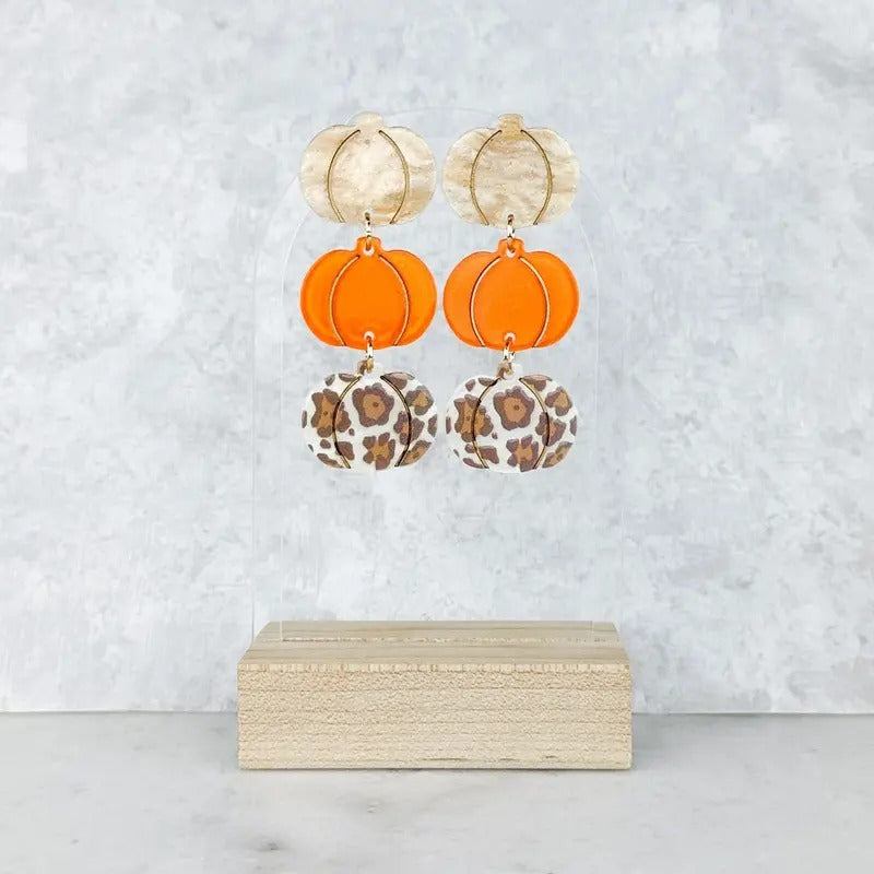 Cheetah Girl Pumpkin Earrings *Final Sale*