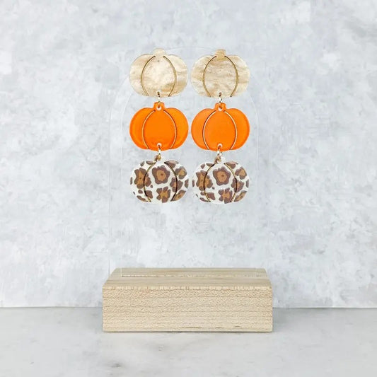 Cheetah Girl Pumpkin Earrings *Final Sale*