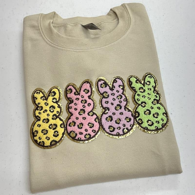 Cheetah Peeps Chenille Patch Sweatshirt