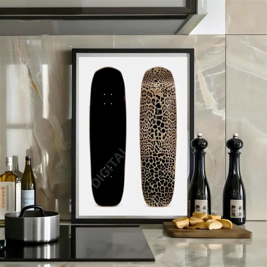 Cheetah Poster Skateboard Wall Art Animal Print Fashion Wall Art Slay Print Leopard Wall Art Edgy Wall Decor Luxury Fashion Gift for Her
