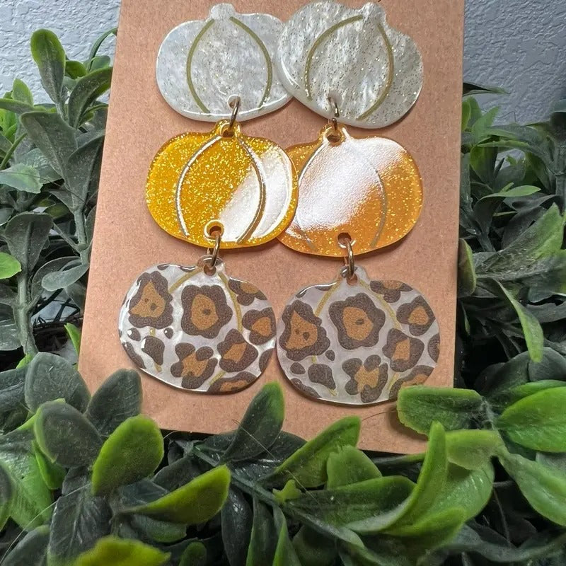 Cheetah Pumpkin Earrings - Trendy and Unique T-Shirts, Hoodie, Sweatshirt | DripVista.com