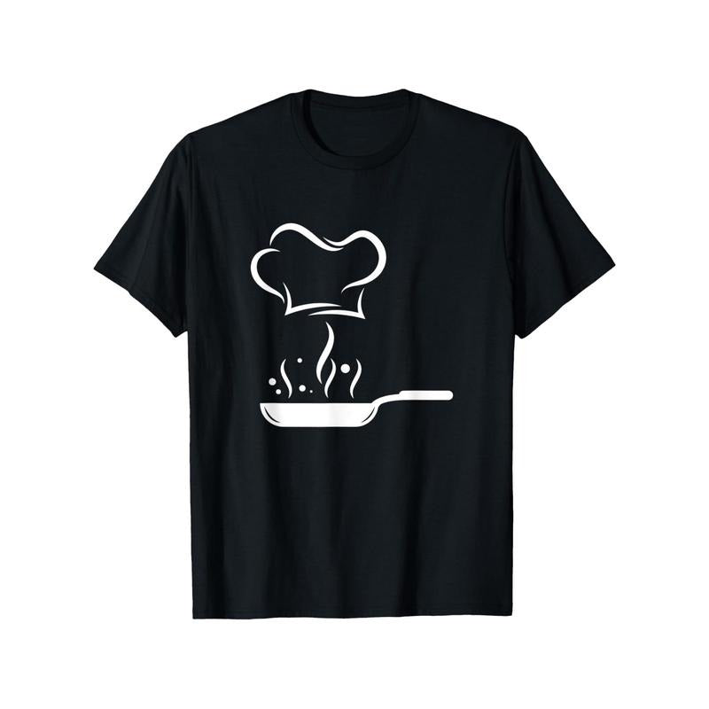 Chef Kitchen Tool Cooking Art Chef Cooking Chef T-shirt, 100% Cotton Chef T-shirt, 180g Men'WB shield Chef Shirt, Black...