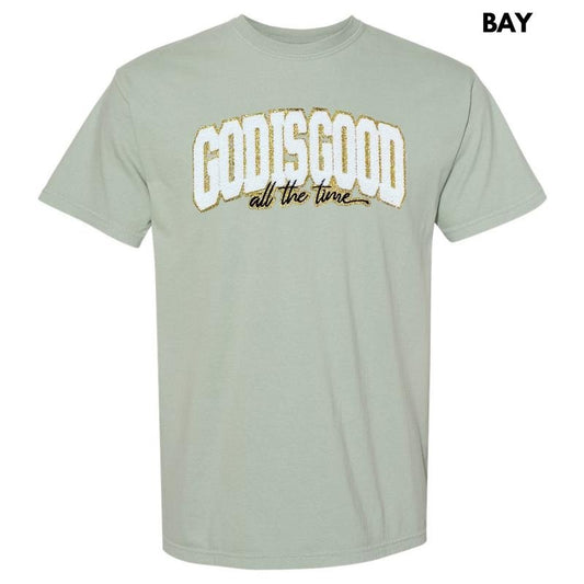 Chenille God Is Good Patch Comfort Colors T-Shirt