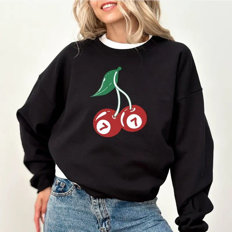 Cherry 7 Ball Vintage Sweatshirt, Retro Billiard Lovers Sweater, Comfort Colors Cherry 7 Ball Vintage Shirt, Retro...