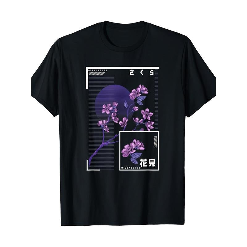 Cherry Blossom Vintage print T-shirt -Comfortable, Crew neck, casual, print, Fashion,100%cotton Made in USA Hoodie,...