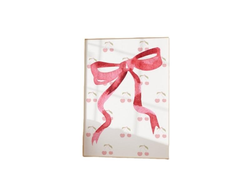Cherry Fruit Pattern, Coastal Cowgirl, Maximalist Art, Bow And Ribbon Wall Art, Balletcore Art Coquette, Gifts For Her...