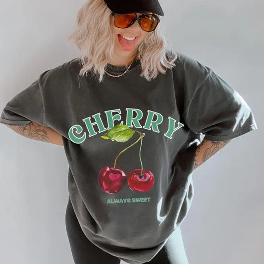 Cherry Shirt Cute Boho Womens Shirt Aesthetic Shirts Cool Womens Shirts Fruit Shirts Womens Shirts Christmas Gift