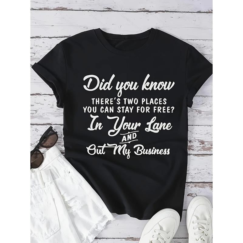 Chic Alphabet-Print Tee - Versatile, Easy-Care & Comfortable, Women'WB shield Casual All-Season T-Shirt Fashionable...