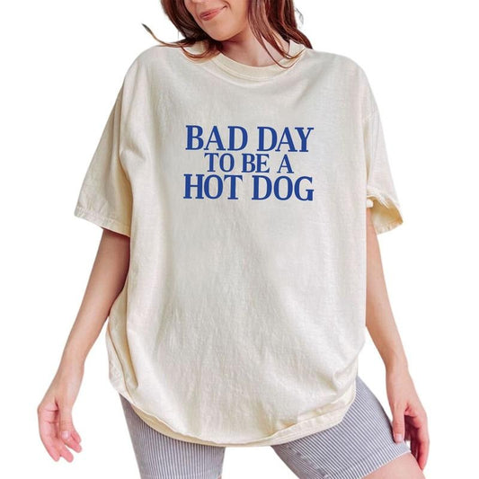 ChicCotton Bad Day To Be a Hot Dog Comfort Colors Shirt, 4th Of July T-shirt, Independence Day Graphic Tee, Funny Patriotic Clothing, Party Outfits