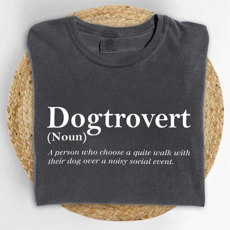 ChicCotton Dogtrovert Comfort Colors Shirt, Funny Dogtrovert Definition T-shirt, Dog Mom Graphic Tee, Dog Lovers Shirt,...