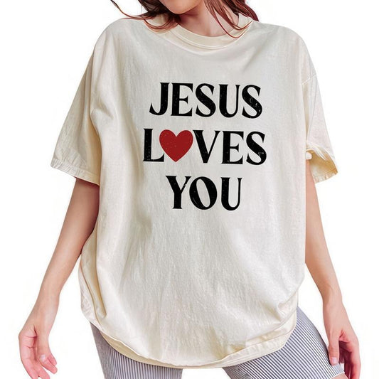 ChicCotton Jesus Loves You Vintage Comfort Colors Shirt, Jesus is King T-shirt, Faith Based Graphic Tee, Bible Verse Shirt, Christian Outfits
