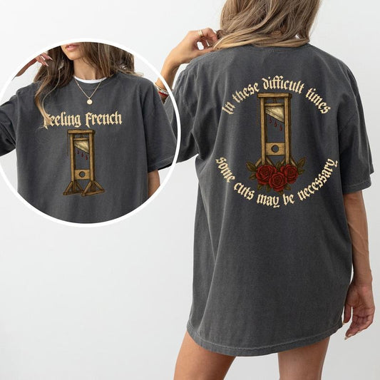 ChicCotton Vintage Feeling French Comfort Colors Shirt, Social Justice T-shirt, Some Cuts May Be Neccessary Graphic Tee, Resistance Retro Clothing
