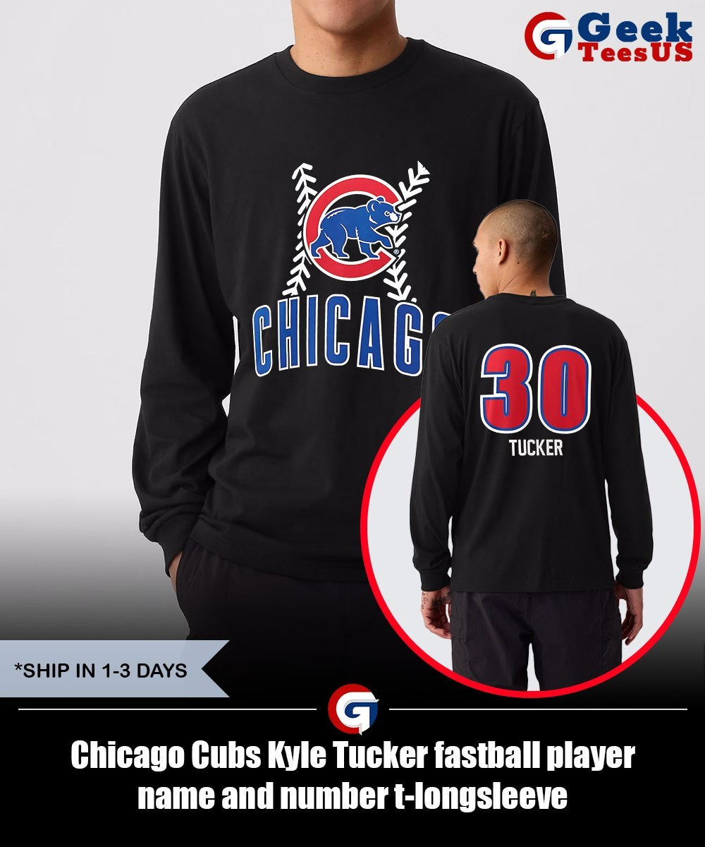 Chicago Cubs Kyle Tucker fastball player name and number t-shirt