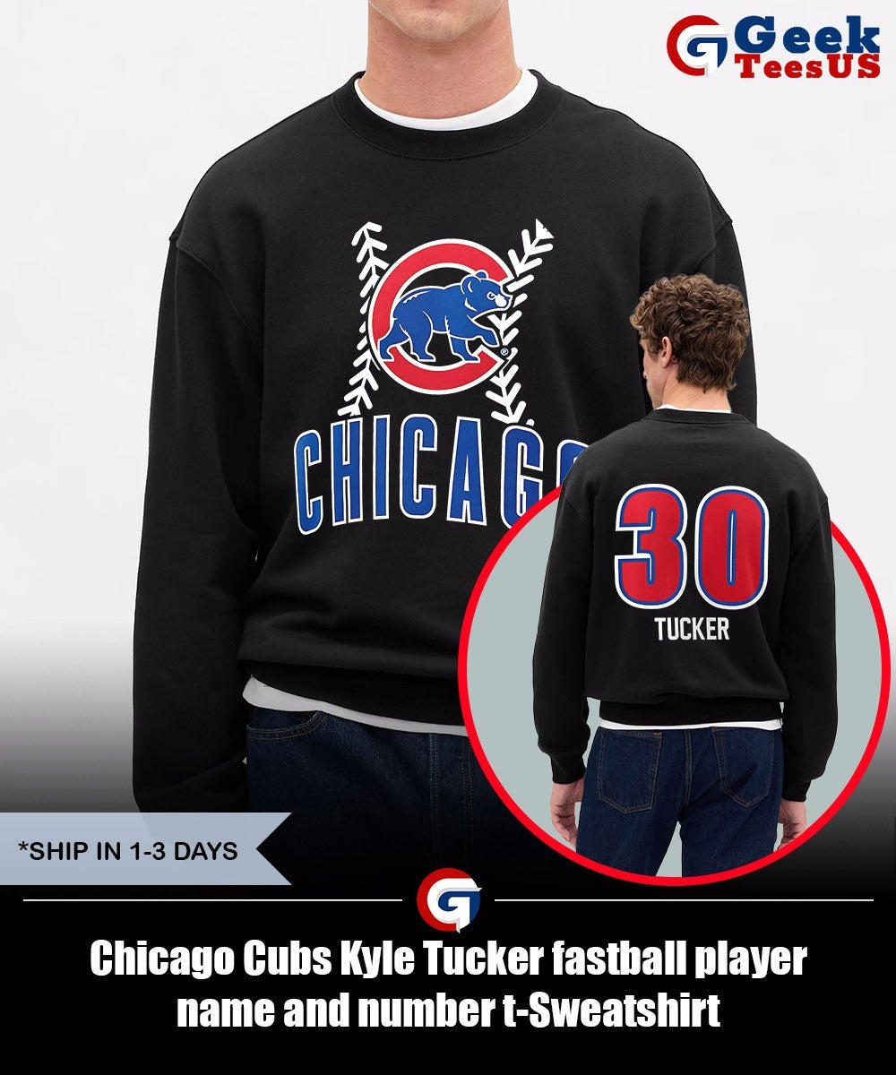 Chicago Cubs Kyle Tucker fastball player name and number t-shirt