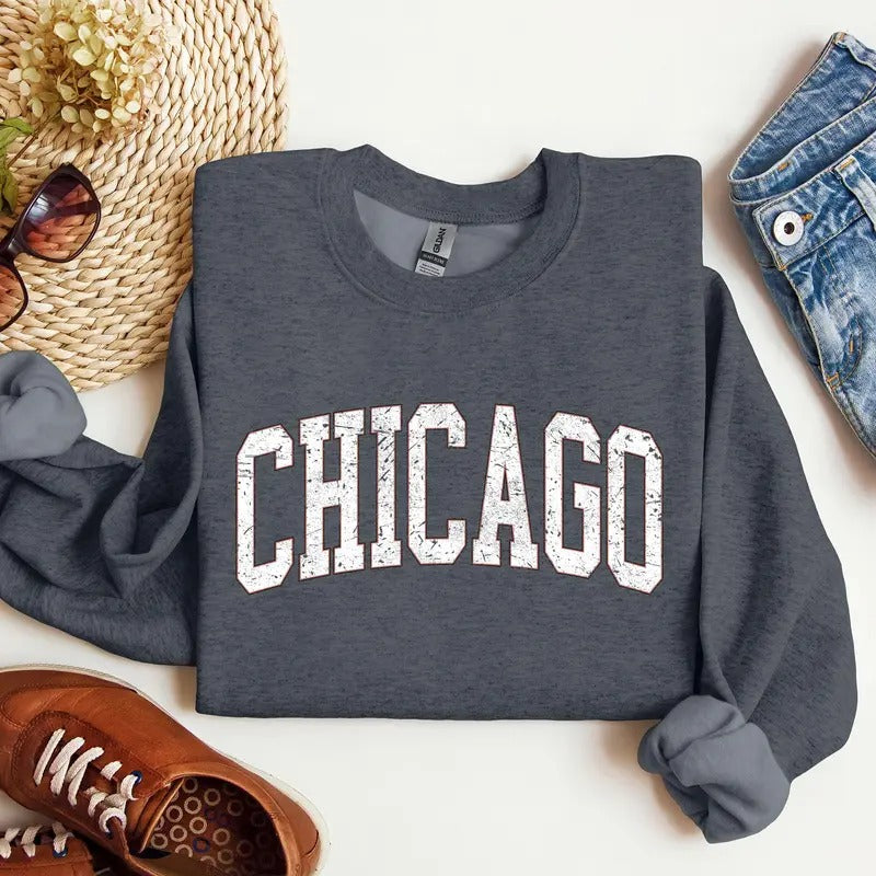 Chicago, Football, Sports, Game Day, Big Game, Touchdown, Tailgate Party, University, College, State Sweatshirt, Women's...