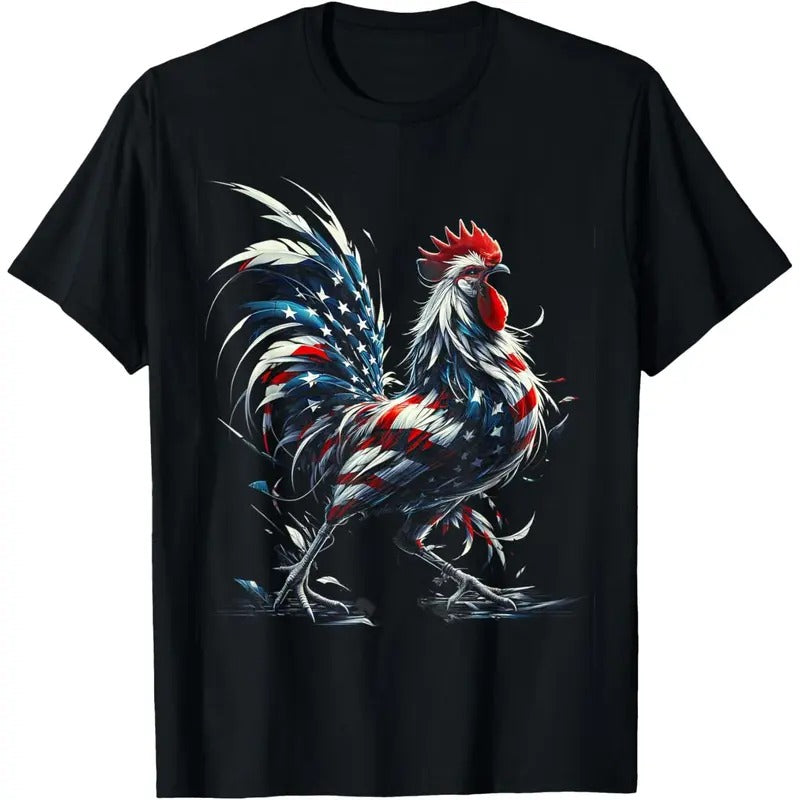 Chicken 4th of July Animal T-Shirt made in usa Hoodie, Sweatshirt | DripVista.com