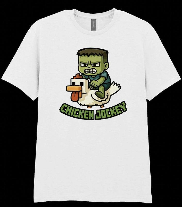 Chicken Jockey Gaming T-shirt, Printed Trendy Shirt for Kids and Adults, Cotton Stuff Summer T-shirts Top New Design Casual Fabric