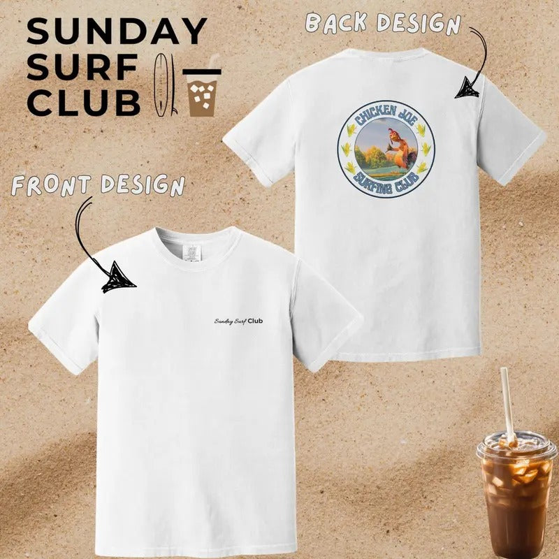 Chicken Joe Shirt, Beach Shirt, Design on Back Comfort Colors, Surf Tshirt, Surfing Club