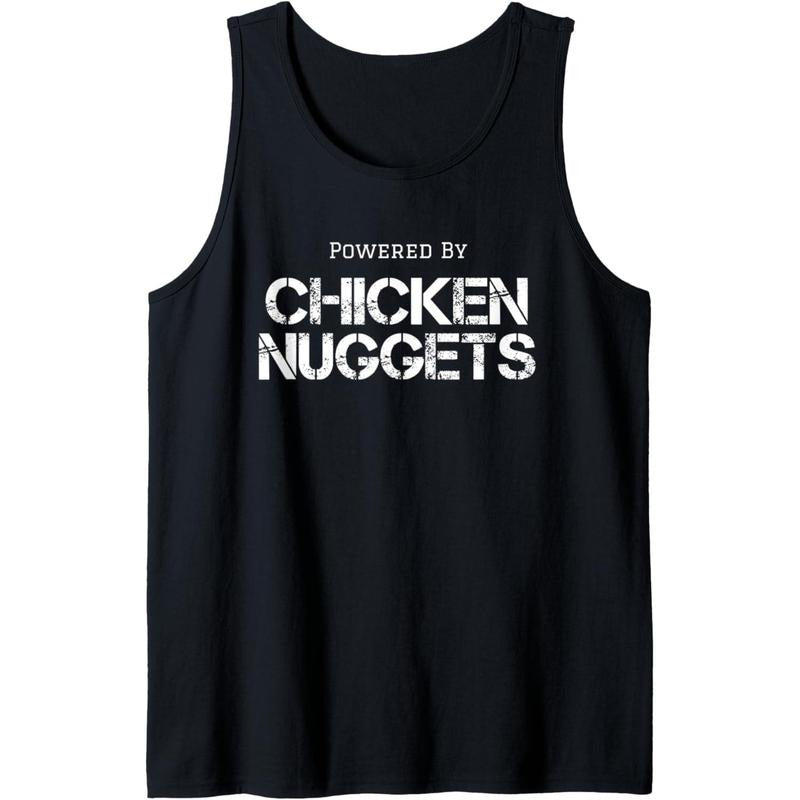 Chicken Nugget Shirt Powered By Chicken Nuggets Nug Lover Tank Top Hoodie, Sweatshirt | DripVista.com
