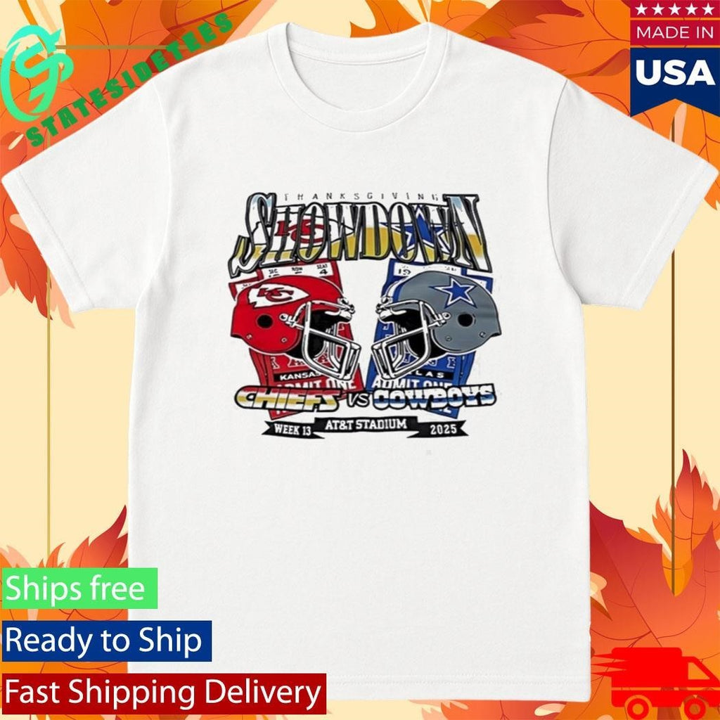 Chiefs vs Cowboy Thanksgiving Showdown Helmet Shirt