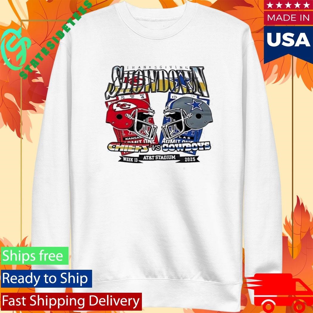 Chiefs vs Cowboy Thanksgiving Showdown Helmet Shirt