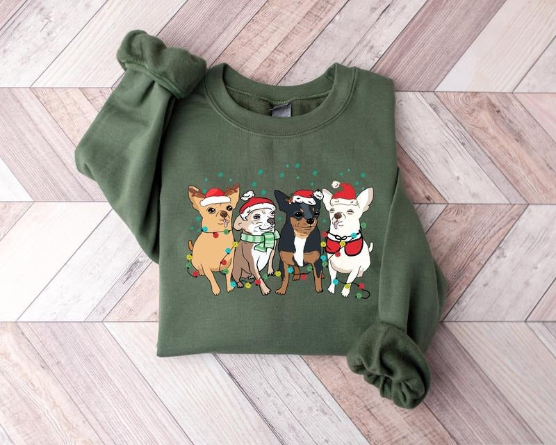 Chihuahua Christmas Sweatshirt, Christmas Dog Shirt, Chihuahua Shirt, Chihuahua Lover Shirt, Chihuahua Mom Shirt, Holiday Sweater
