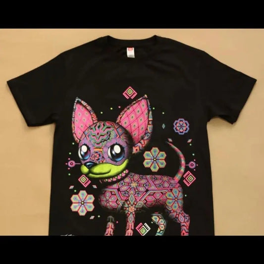 Chihuahua Rosa T-shirts Black Cotton
