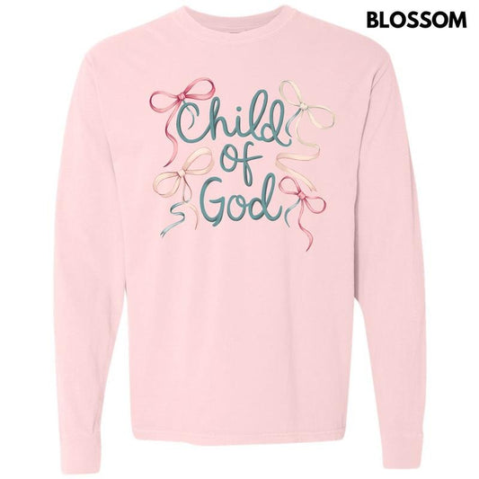 Child Of God Bows Long Sleeve Comfort Colors T-Shirt 'NLB'