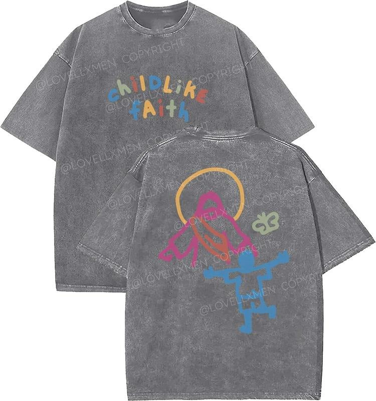 Child Of God Unisex Washed T-Shirt, Christian t shirts, Vintage 90s Graphic Tee, Gift Top Womenswear Cotton Mineral Color...