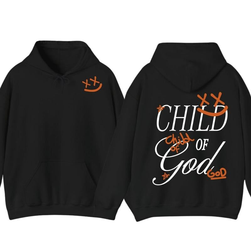 Child of God Graphic Hoodie T-shirt, Christian Clothing, Faith Based Apparel, Jesus Shirt Sweatshirt | DripVista.com