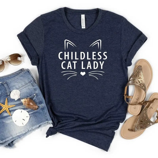 Childless Cat Lady T-shirt Cat Ladies vote for Kamala Harris 2024 Election Shirts, 2024 Vote Blue