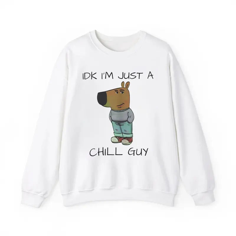 Chill Guy Coin Meme Long Sleeve Sweatshirt for Men T-Shirts, Hoodie | DripVista.com