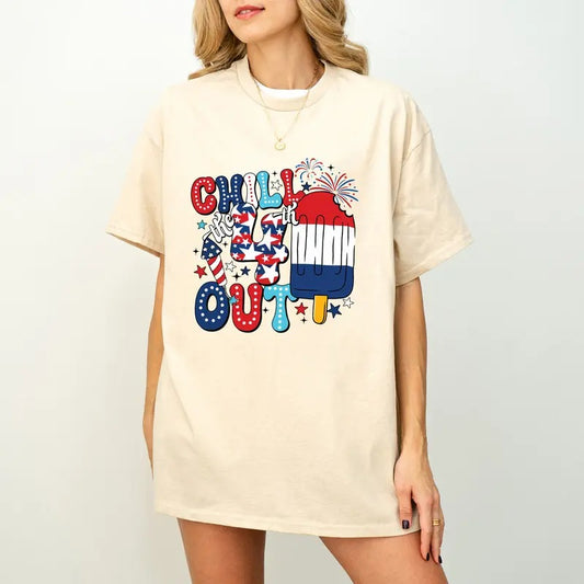 Chill The 4th Out Shirt, Funny 4th of July Shirt, Retro 4th of July, Fourth of July Shirt, American Popsicle Shirt, American Flag Shirt, Patriotic Shirt
