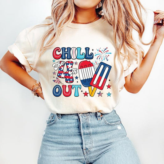 Chill The 4th Out T-Shirt, Funny 4th of July T-Shirt, Retro 4th of July, Fourth of July T-Shirt, America T-Shirt, Patriotic Freedom T-Shirt