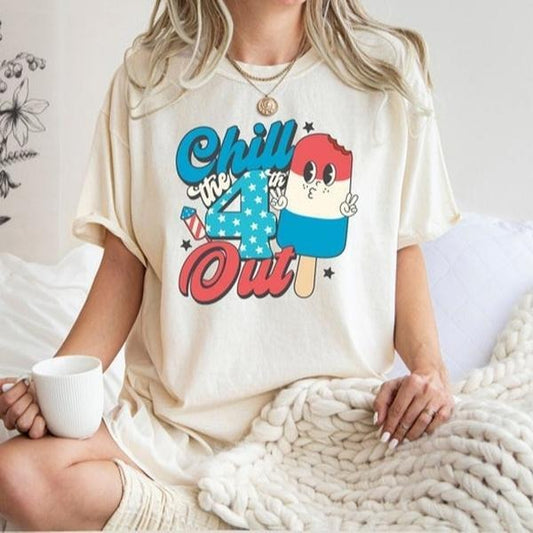 Chill The Fourth Out Tshirt, 4th Of July Shirt, Independence Day TShirt, 4th July Ice Cream Shirt,Fourth of July T-Shirt,Cute 4th of July Shirt