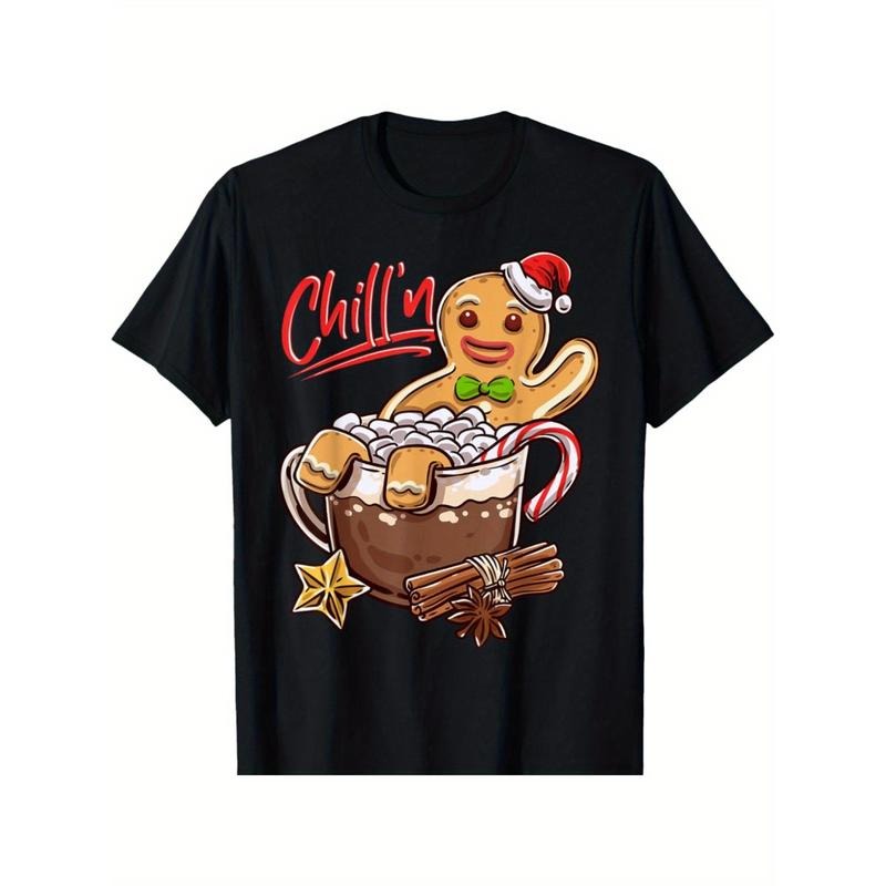 Chill'n Gingerbread Cookie In Hot Cocoa Christmas Funny T-Shirt made in usa Hoodie, Sweatshirt | DripVista.com