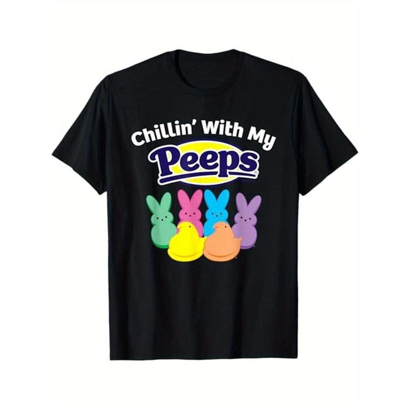Chillin' with My Peeps Black Easter T-Shirt