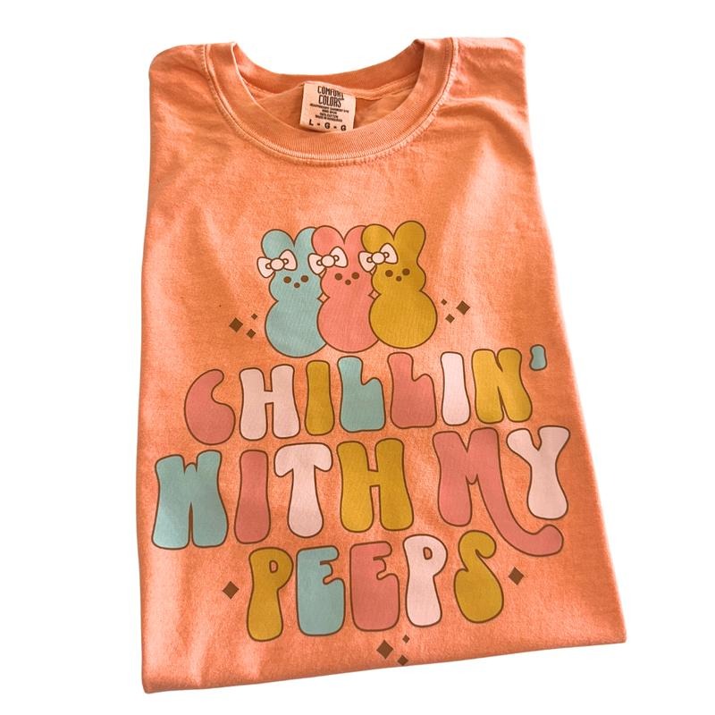 Chilling With My Peeps Comfort Colors T-Shirt Hoodie, Sweatshirt | DripVista.com