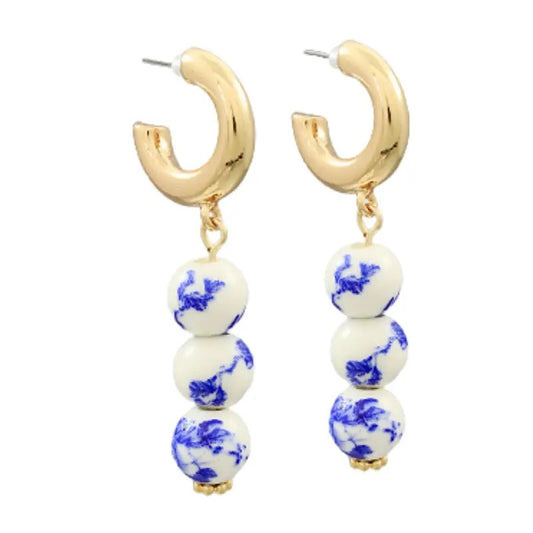 Chinoiserie Cutie Mini Hoop Earrings