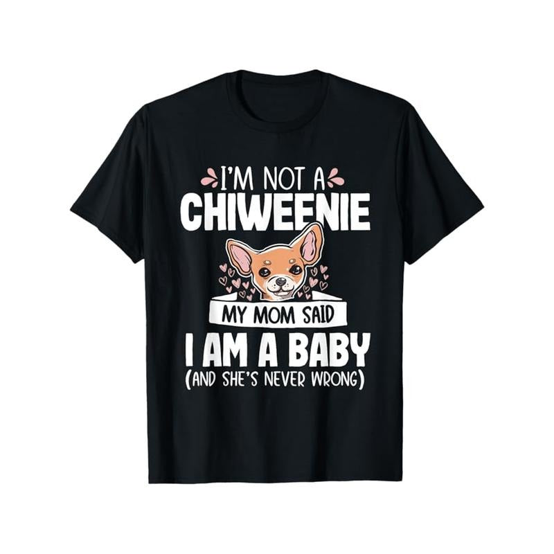 Chiweenie Dog Lover's Funny T-Shirt - 100% Cotton, Black, Sizes S-XXXL, Perfect Gift for Mom or Dad, 180g Fabric, Great...
