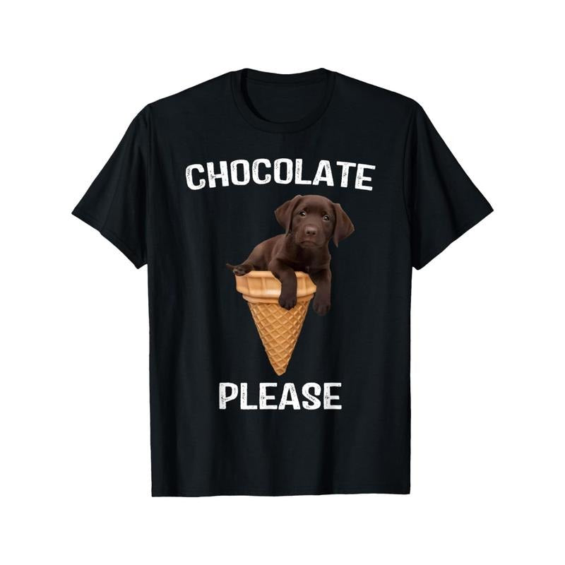Chocolate Lab Waffle Cone Ice Cream Cute Labrador Puppy Mens T Shirt made in usa Hoodie, Sweatshirt | DripVista.com