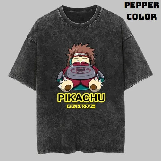 Choji Snorlax Vintage Graphic Tees, Snorlax T-Shirt, Naruto Shirts, Pokemon Shirts, Unisex Anime Manga Shirt Top Menswear Womenswear Streetwear